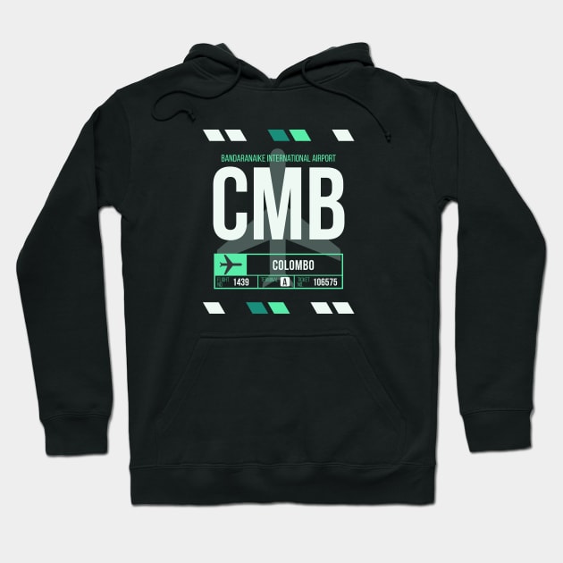 Colombo (CMB) Airport Code Baggage Tag Hoodie by SLAG_Creative